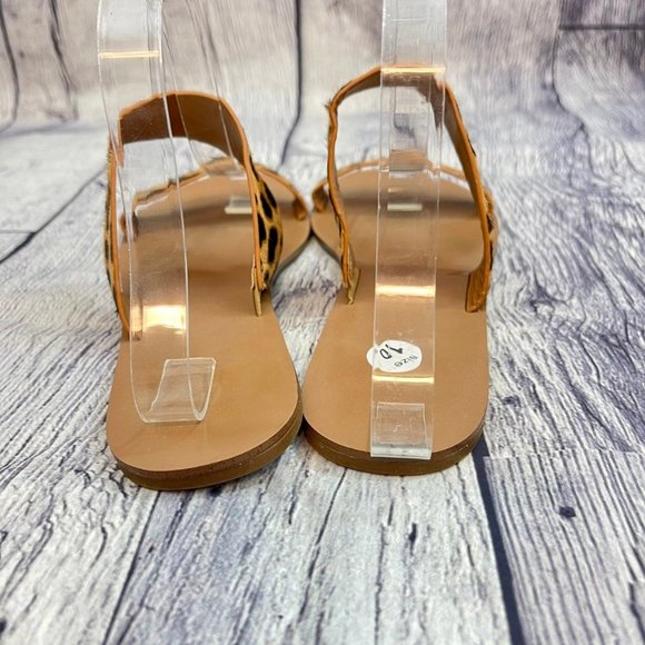 J Crew Leopard Calf Hair Easy Summer Slide Sandals Women's Size 10 shoes - Picture 3 of 10